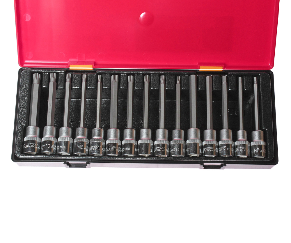 Набор головок и бит-головок 1/2" TORX,HEX,SPLINE 15 предметов в кейсе JTC