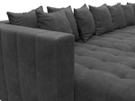 Диван П-образный Лига-052 НПБ Лонг, BRUT 16 ВЕЛЮР темно-серый