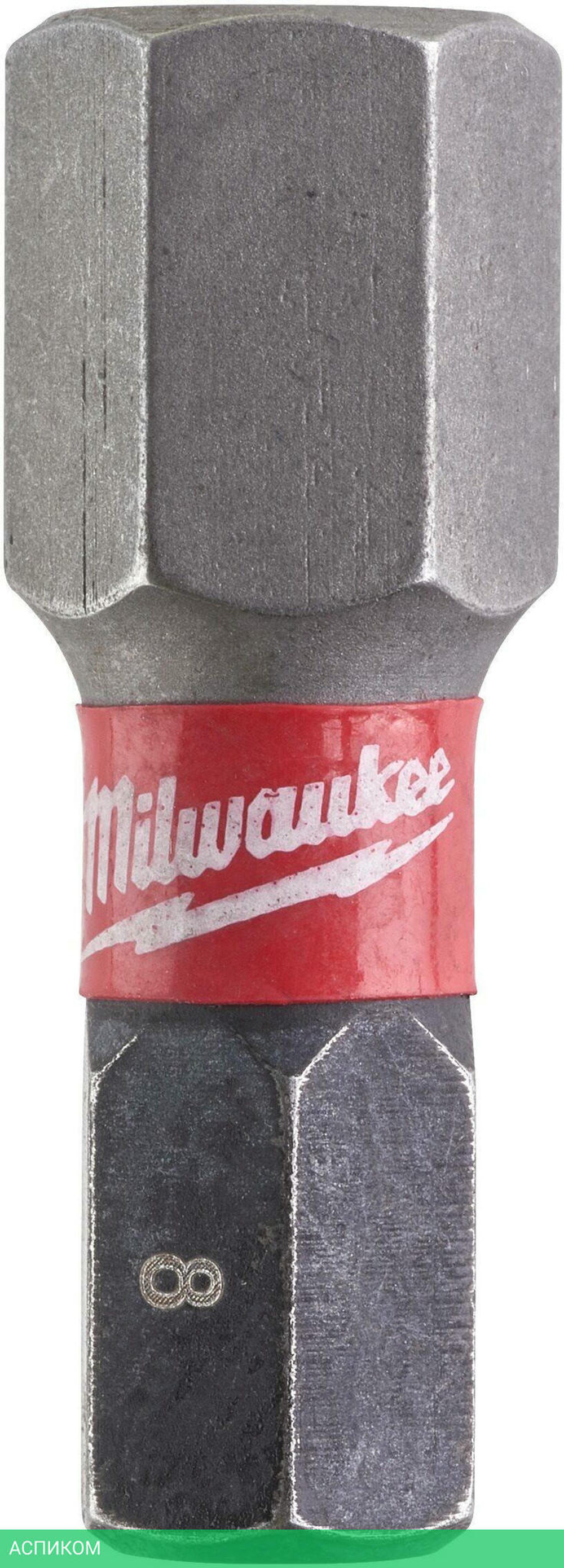 Бита Milwaukee Shockwave Hex8 25 мм 2шт (4932430898)