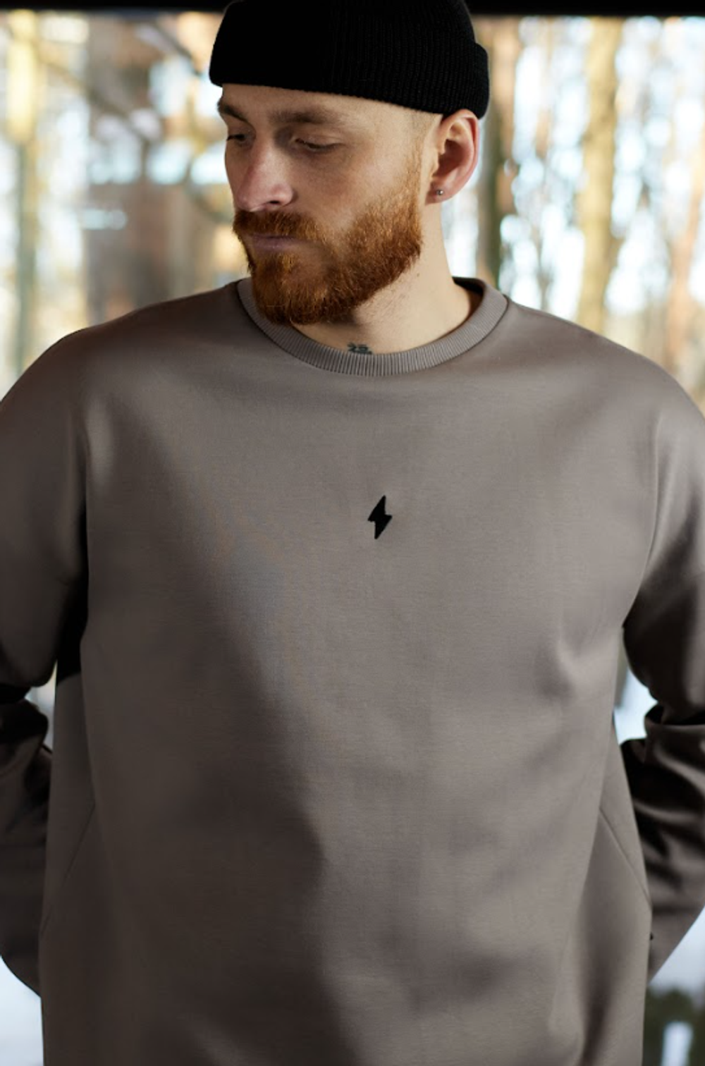 Лонгслив капучино interlock