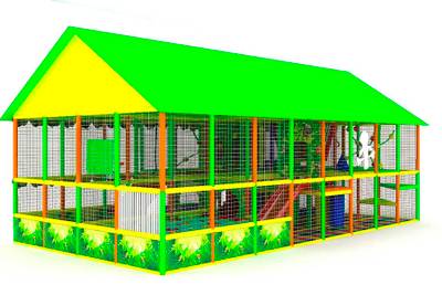 Детский игровой лабиринт с крышей «Кристалл» 9,84×4,92×4,3 м