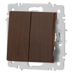 Переключатель Intro Accent 6-107-10 двойной, 10А-250В, IP20, СУ, AL/CU, венге | Intro