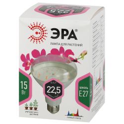 Фитолампа для растений светодиодная ЭРА FITO-15W-Ra90-E27 полного спектра 15 Вт Е27