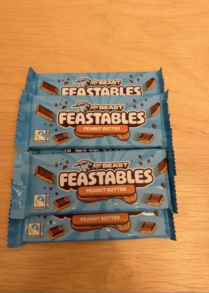 Шоколад MrBeast Feastables Peanut Butter,  60гр