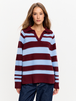 Свитер поло с V-образным вырезом