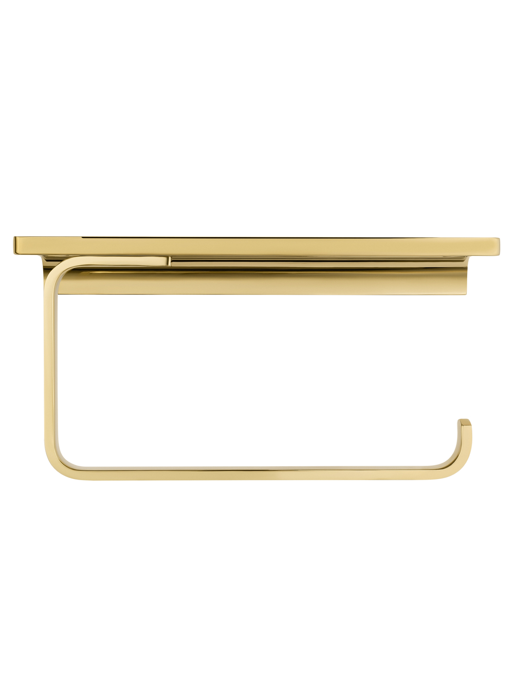 Держатель для туалетной бумаги с полкой WONZON & WOGHAND ECLIPSE, Глянцевое золото (WW-9126-LG)