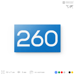 Номер на дверь 260, табличка на дверь для офиса, квартиры, кабинета, аудитории, склада, голубая 120х70 мм, Айдентика Технолоджи