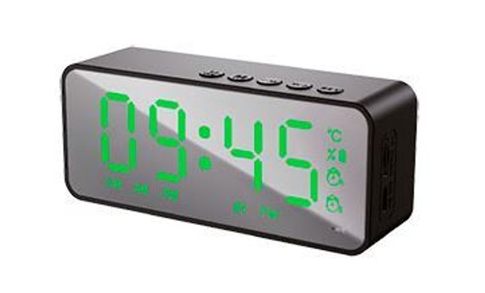 Радиочасы Soundmax SM-1520B(черный с зеленым)