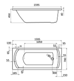 Ванна акриловая прямоугольная "Монако" 160х70 белая с г/м "Комфорт Santek