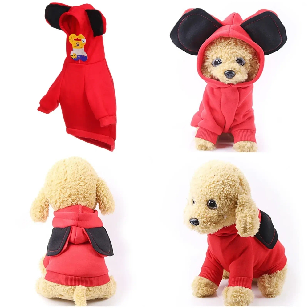 Кофта-толстовка для собаки «Ушастик» с капюшоном, размер L (20*36*26см) цвет красный Ultramarine