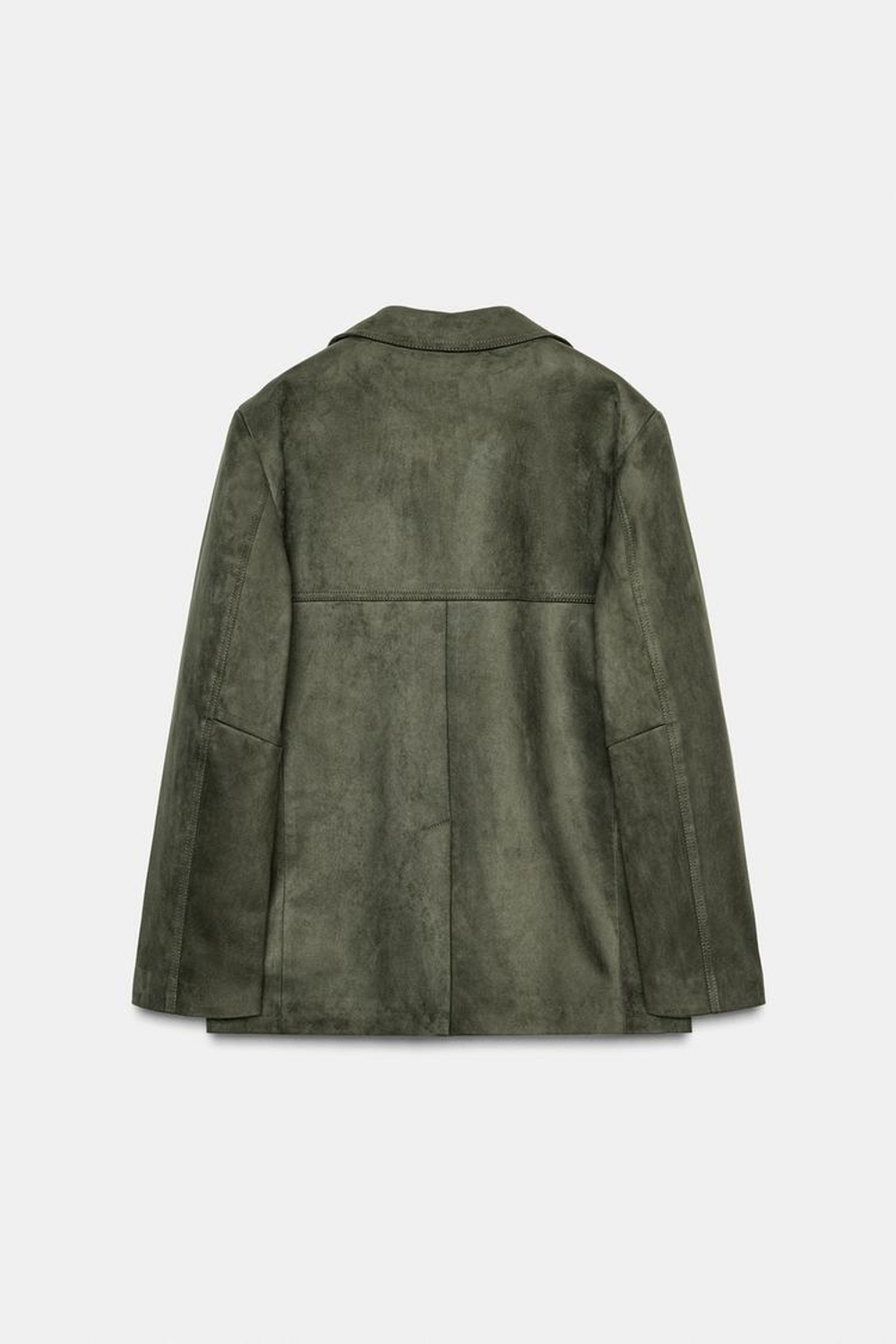 ZARA БЛЕЙЗЕР ПОД ЗАМШУ, ЦВЕТ МХА