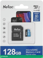 Карта памяти Netac MicroSDXC128GB Class 10 UHS-I U1 P500 Standard + адаптер (NT02P500STN-128G-R)