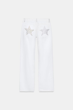 ZARA ДЖИНСЫ ZW COLLECTION LOOSE BARREL СО СРЕДНЕЙ ПОСАДКОЙ, БЕЛЫЙ