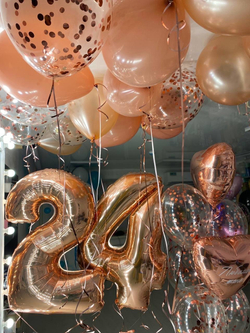 Воздушные шары для девушки розовое золото №1529