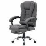 Кресло офисное CROMEX (КРОМЕКС) "Chill MS-005", с функцией вибромассажа, подножка, ткань, серое, 532959