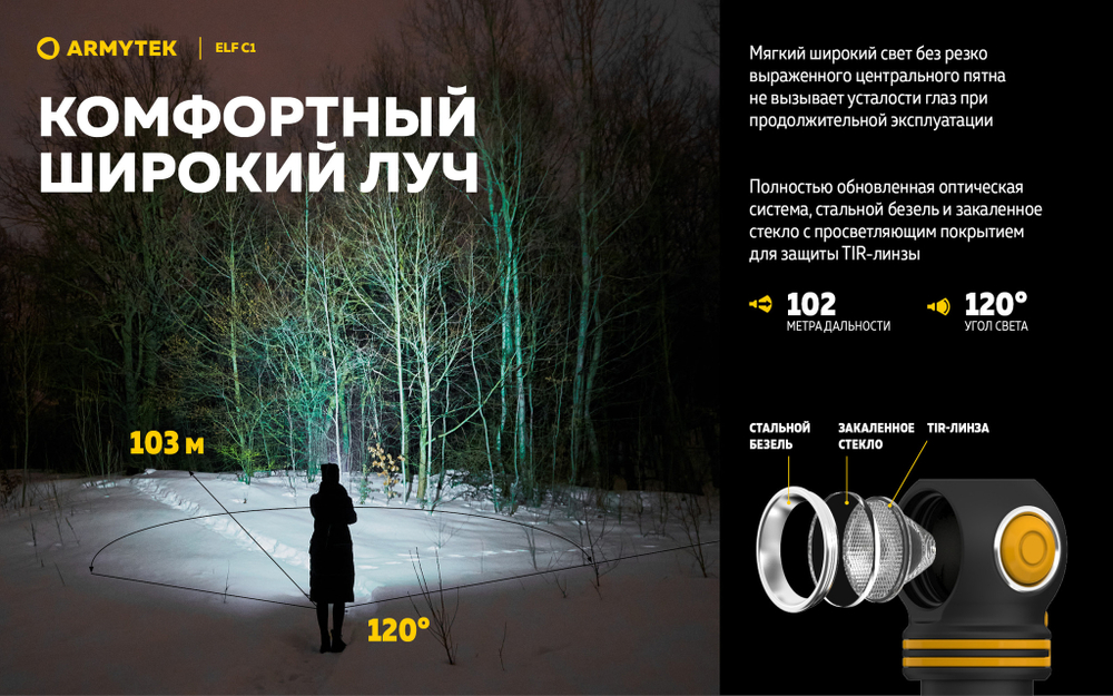 Фонарь Armytek ELF C1 Micro USB F05002W (теплый свет)