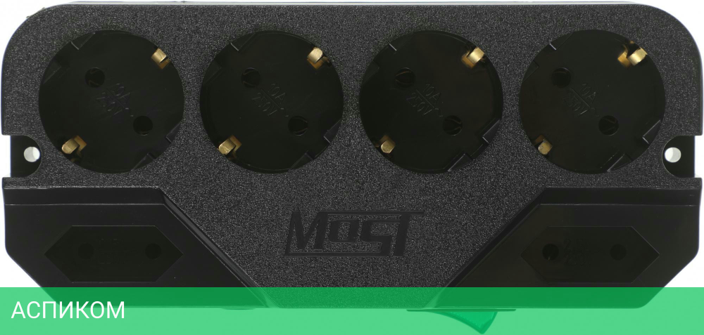 Сетевой фильтр Most СRG 5 м 6 розеток Black