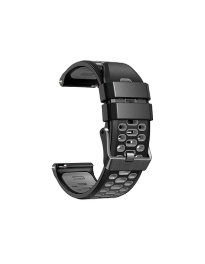 Ремешок двухцветный дышащий 24 мм для Suuntu 9 Baro, Suuntu 7, Suuntu Spartan Sport силиконовый ( Черный / Серый )