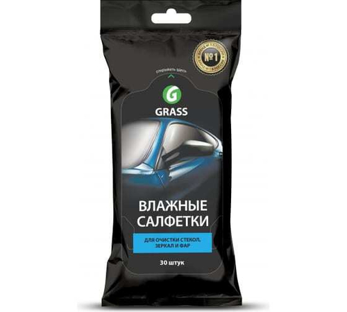 Салфетки для очистки стекол, фар и зеркал Grass (30шт)