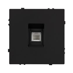 Механизм телефонной розетки SCT-NOBE-MTL1-SFPL-BK (RJ-11, 4C) (Arlight, Черный оникс) 054301