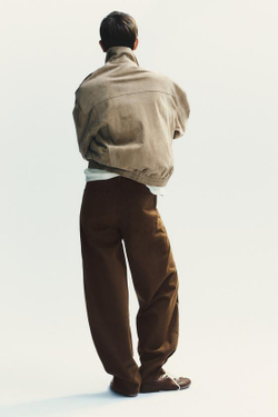 ZARA ДЖИНСЫ TRF BAGGY BALLOON СО СРЕДНЕЙ ПОСАДКОЙ, КОРИЧНЕВЫЙ