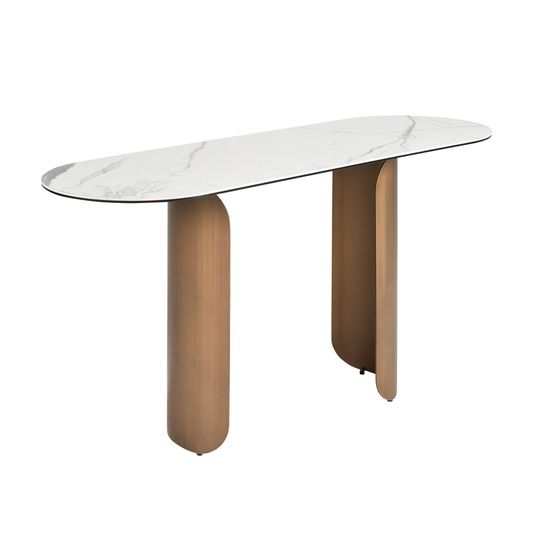 Консоль 3286 из керамики в мраморной отделке и стали бронзового цвета