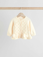 Вязаный кардиган и брюки в комплекте для девочек Next AW7-040, Белый