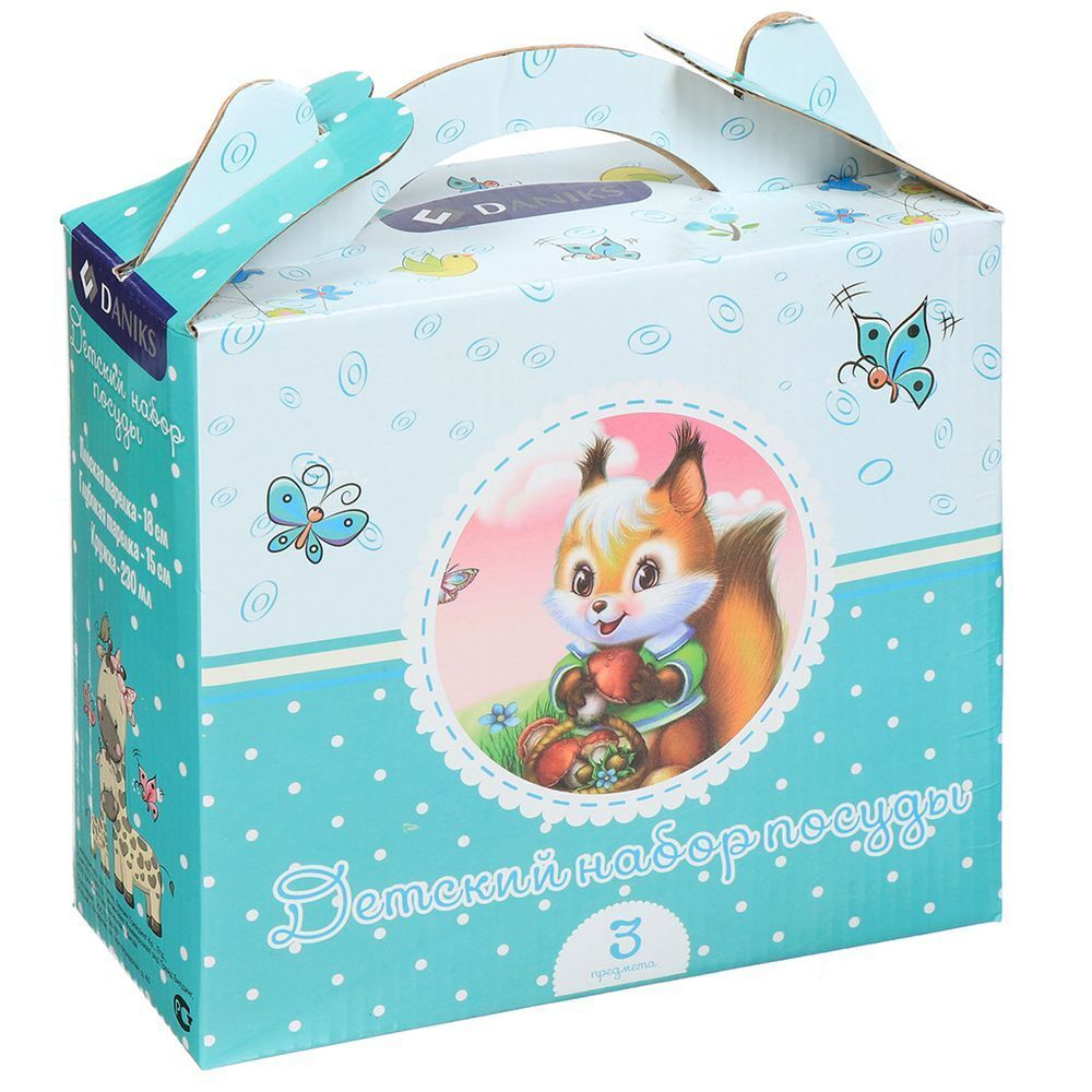 Набор посуды керам, 3 шт, Слон, тар 17.5см,сал 15см,круж 230мл, Daniks, C116