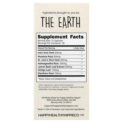 Happy Healthy Hippie, Joy-Filled®, для поддержки хорошего настроения, 60 растительных капсул