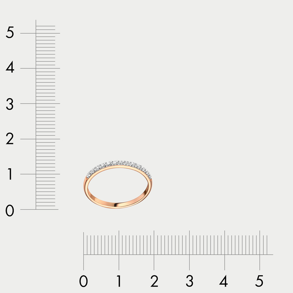 Кольцо для женщин из розового золота 585 пробы с фианитами (арт. 80077900)