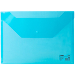 Папка-конверт на кнопке DELI "Aurora", А4, 0,12 мм, голубая