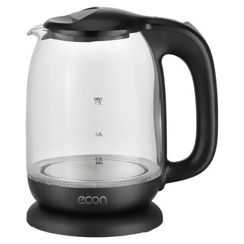 Чайник электрический Econ, ECO-1752KE, 1.7 л, 2200 Вт, ск нагр элем, стекло
