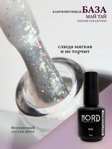 База для гель-лака Май Тай 15мл молочная со слюдой