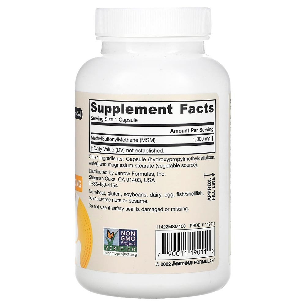 Jarrow Formulas, МСМ, 1000 мг, 100 вегетарианских капсул
