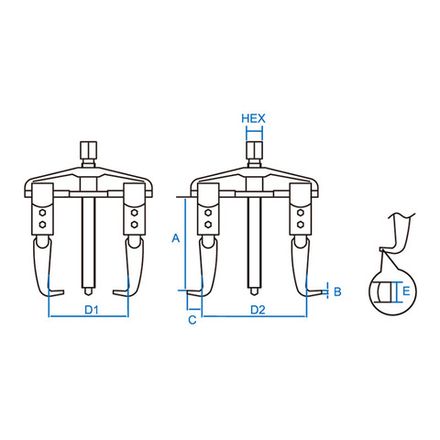 Цена на KING TONY (7962B-35) Съемник подшипников 2-х захватный 90 мм