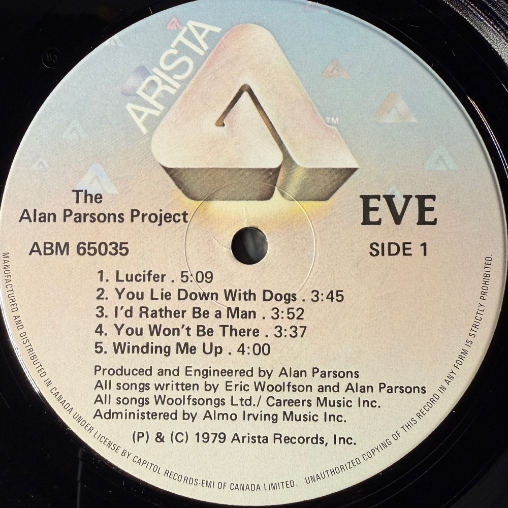 The Alan Parsons Project ‎– Eve (Канада 1983г.)