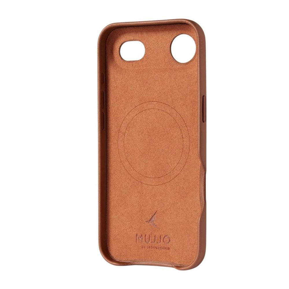 Кожаный чехол MagSafe Mujjo Full Leather Case для iPhone Air Чехол из натуральной телячьей велюровой цельнозерновой кожи с мелкозернистой фактурой и вырезом для Контроллера камеры