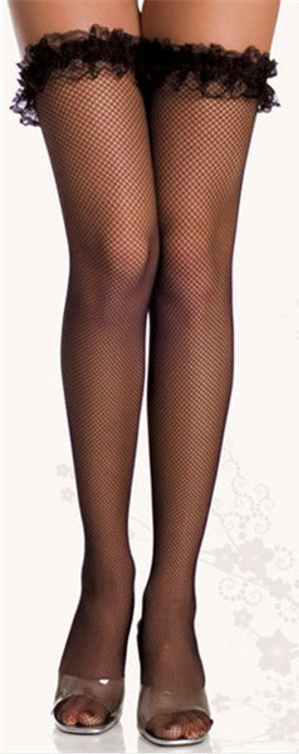 Сетевые чулочки с подвязками, на силиконе