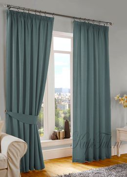 Длинные шторы. Kadife (бирюзовый). Стриженный бархат