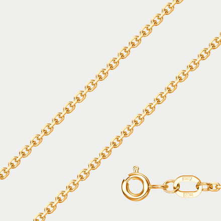 Цепь плетения "Кобра" без вставок полновесная из желтого золота 585 пробы (арт. НЦ 15-053 0.50)