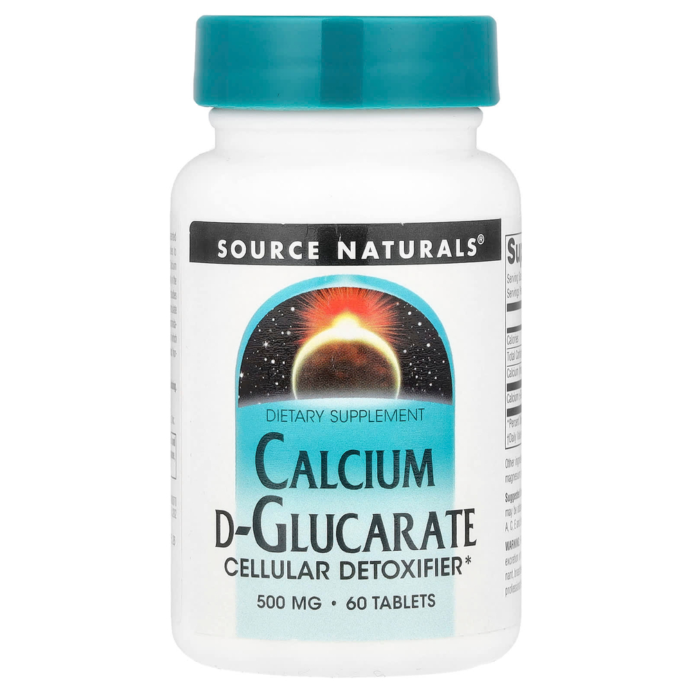 Source Naturals, d-глюкарат кальция, 500 мг, 60 таблеток