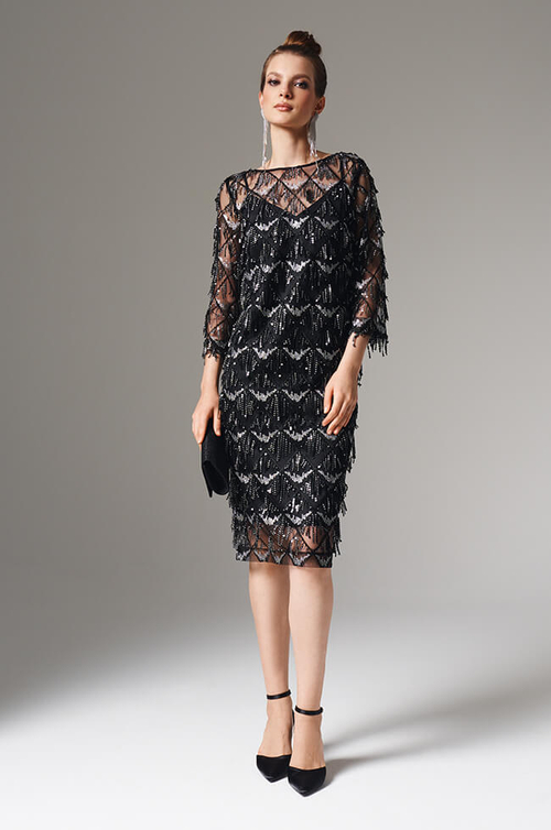 51606 Платье женское (серебристо-черный)