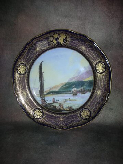 Тарелка. Фарфор. Приключения Джеймса Кука. Spode. Англия