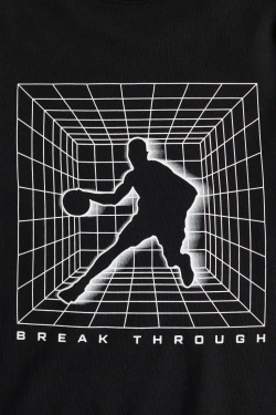 H&M Футболка из хлопкового трикотажа с принтом, серый