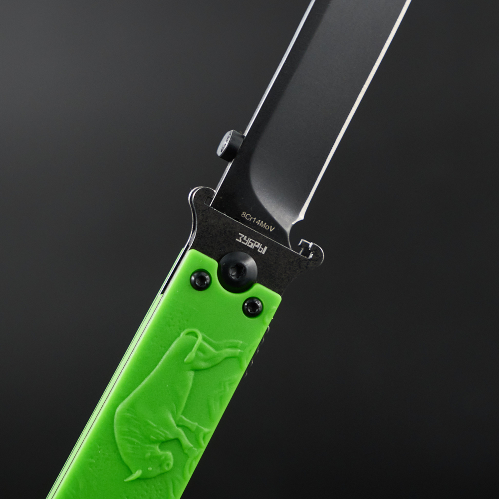 Нож Зубры зеленый (блеквош) (однолезвийный)