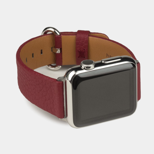 Ремешок для Apple Watch 40/41/42 mm из кожи теленка, вишневого цвета
