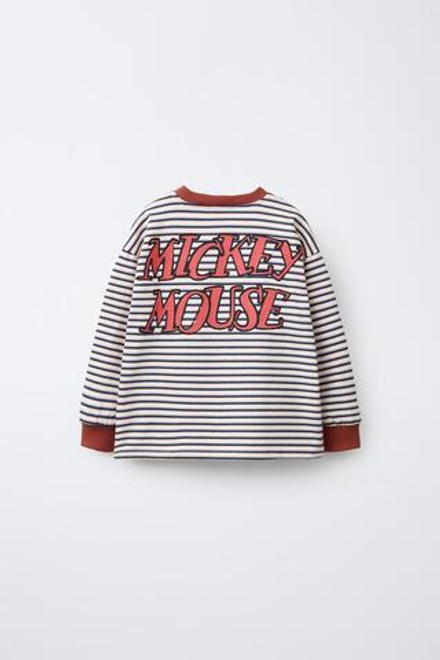 ZARA ФУТБОЛКА В ПОЛОСКУ «МИККИ МАУС» © DISNEY СРЕДНЕЙ ПЛОТНОСТИ, ЭКРЮ