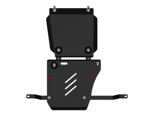 Защита КПП и РК (2,5 мм, сталь) для Jeep Grand Cherokee 2010-2013 (V = 3.6; 3.0D AT), Jeep Grand Cherokee 2013-2021 (V = 3.0; 3.0TD AT), Jeep Grand Cherokee SRT 2013-2021 (V = 6.4 AT) Sheriff.04.1979