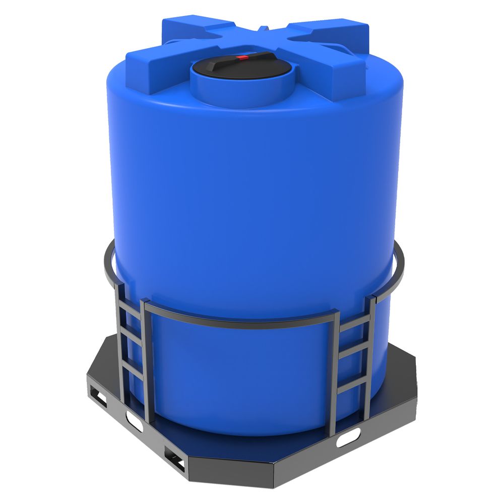 Емкость T 3000л синяя в обрешетке ЭкоПром T 3000 л. вертикальная цилиндрическая (1600x1600x2060см;239кг;Синий) - арт.557555