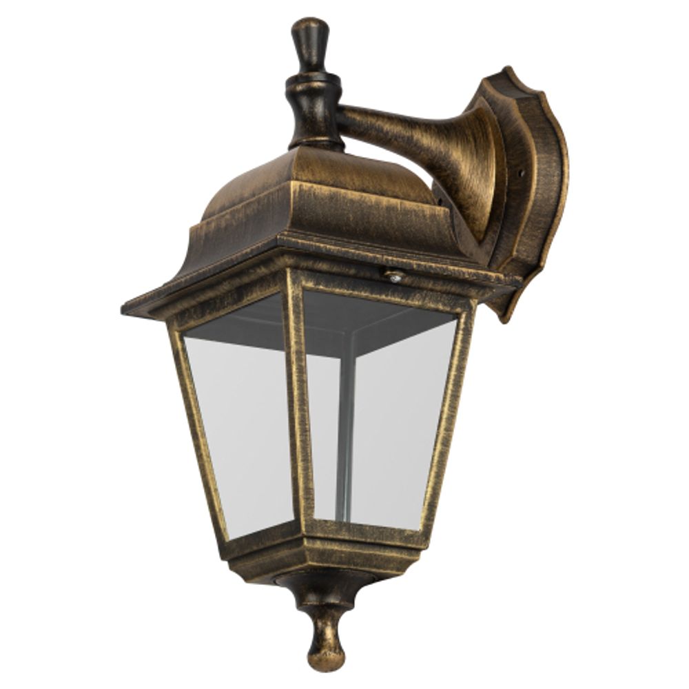 Садово-парковый светильник ЭРА НБУ 04-60-001 бронза 4 гранный настенный IP44 Е27 max60Вт | Садово-парковые светильники